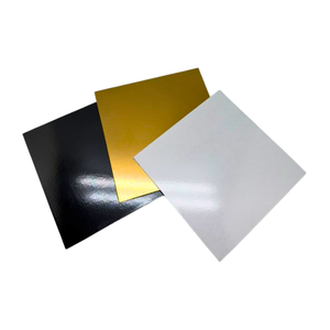 Bandejas cuadradas de papel dorado para postres, base para tartas, bandeja de papel ecológica desechable para mousse, hecha de bagazo - Product Image 4