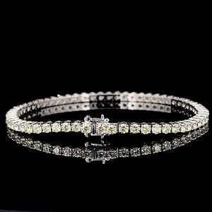 CVD สร้อยข้อมือเทนนิสประดับเพชร3.50กะรัต IGI ได้รับการรับรองจากงานฝีมือใน14KT สร้อยข้อมือเทนนิสทองคำขาวเครื่องประดับชั้นดีสำหรับเป็นของขวัญ - Product Image 1