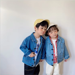 Custom Wholesale Casual <b>Boy</b> Denim Jackets Coat Unisex Girls Kids Jeans Jackets - Product Image 2