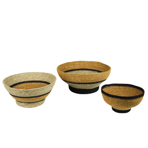 Luxury Handmade Striped <b>Plant</b> Fiber Storage <b>Baskets</b> Circle Shape Stackable Folk Art Multi Purpose Neatening Bin & Hot Sale - Product Image 3