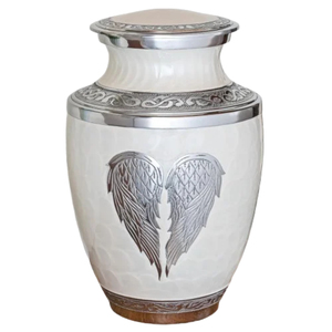 Urna funeraria artesanal de aluminio y latón para cenizas de adultos, urna conmemorativa para entierro con tapa. - Product Image 3