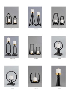 Décoration d'intérieur, porte-bougie à 6 bras en métal, finition dorée, design moderne pour les mariages, Noël, fait main, respectueux de l'environnement - Product Image 4