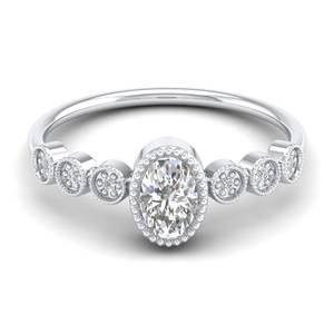 Anillos de compromiso REYES de lujo con corte ovalado de 0.54 quilates de moissanita en plata de ley 925, regalo de boda, joyería fina para mujeres. - Product Image 5