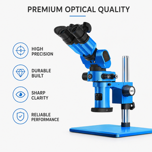 Microscope stéréoscopique trinoculaire Sunshine |   Amplification 10X 180 °   Outil de réparation de précision à mise au point manuelle, design rotatif et pliable, IP54 - Product Image 6