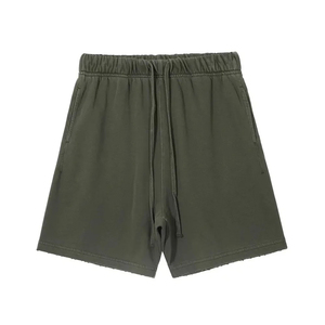 Shorts Unisex Negros de Punto con Cordón Ajustable, Cintura Media, Sólidos, Casuales, Transpirables, de Poliéster, Cortos - Product Image 2