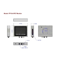 Moniteur 10,4 pouces Full IP67, industriel, extérieur, environnement hostile, verre PCAP/RTP/AG, atténuation automatique, télécommande IR, aluminium