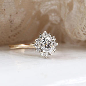 IGI Lab Grown Vintage 14k Yellow Gold Handmade Tension <b>Set</b> Wedding/Engagement <b>Ring</b> Unisex Brilliant Cut Diamond Anniversary - Product Image 2