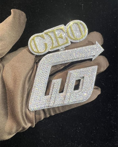 Colgante de Lujo con Logotipo de Letra y Nombre, Chapado en Oro de 18K, Plata de Ley 925, con Moissanita VVS, Estilo Hip Hop Iced Out y Engaste de Garra - Product Image 6