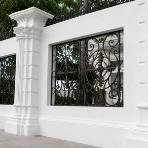 Elegant Wrought Iron Balcony Railing Custom Decorative Patterns Home <b>Security</b> Strong Steel Durable Outdoor Powder Coating - Product Image 4