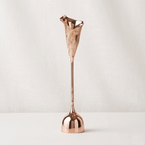 Modernist Sculptural Wrought Iron <b>Candlestick</b> Holder Minimalist Squiggle Serpent Design Hand-Forged Wavy Taper Candle Stand - Product Image 5