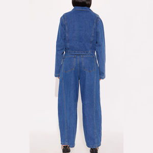 Conjuntos de dos piezas de mezclilla casuales a la moda para mujer, chaqueta de mezclilla y pantalones sin mangas, traje de mezclilla ajustado de verano para venta en línea - Product Image 3