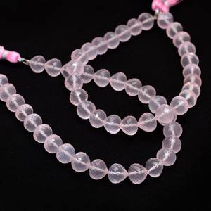 Cuentas de cuarzo rosa AAA+ de 8x8 mm, forma de cebolla, cuentas facetadas de cuarzo rosa natural, perforadas rectas, cuentas elegantes para la fabricación de joyería. - Product Image 2