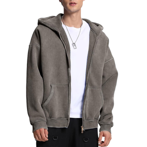 Sudadera con Capucha de Alta Calidad para Hombre, Tejida, 100% Algodón, con Cierre, Logotipo Personalizado, Cierre Completo, Ropa de Otoño, Servicio OEM - Product Image 3