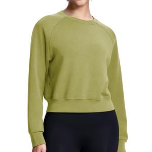 Jersey con estampado personalizado, ropa de calle, Logo bordado, sudadera de cuello redondo, sudadera recortada para Yoga, gimnasio, entrenamiento, sudadera para mujer - Product Image 1