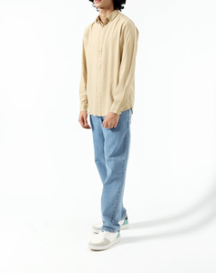Camisa de Hombre de Última Moda, Corte Regular, Manga Tres Cuartos, Cuello Clásico, Satén, Verano, Estilo Vintage, Casual, para Negocios - Product Image 2