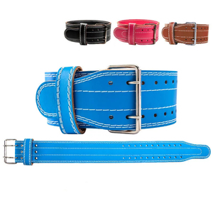 Cinturón de Levantamiento de Pesas Ajustable de Cuero con Cierre de Tirón, Transpirable, Antideslizante, Soporte para Rodillas, Entrenamiento de Fuerza, Unisex, Azul, Rosa, Negro - Product Image 1
