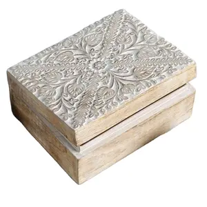 Caja de madera para manualidades de madera con cerradura caja de regalo de almacenamiento de barra de oro de té