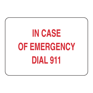 Señal de Emergencia Brady para Llamar al 911 - Roja sobre Blanca, Impresa con UV, Señal de Advertencia para Interiores/Exteriores - Product Image 3