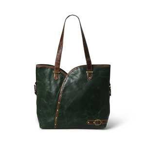 Sac fourre-tout en cuir véritable vert émeraude pour femme, style vintage, motif bonbon, sac à main à bandoulière, fermeture éclair, résistant à l'eau - Product Image 1