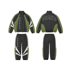 Ensemble de survêtement de marque à manches longues, col montant, respirant, en polyester, style sportif, pour l'automne, unisexe, adulte, coupe classique, style USA - Product Image 6