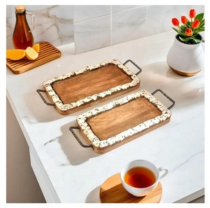 Bandeja de Servicio de Madera de Acacia Ecológica, Duradera y de Grado Comercial, Ideal para Hoteles y Restaurantes, Navidad - Product Image 3