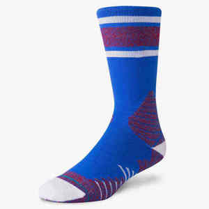 Chaussettes de sport rayées bleues et rouges pour hommes et femmes, respirantes, tricotées, pour la course à pied et les activités sportives - Product Image 6