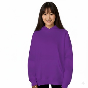 Sweat-shirts surdimensionnés pour femmes, impression de logo personnalisée, épaules tombantes, sweat-shirt en molleton 100% coton, OEM, toutes les couleurs disponibles - Product Image 2