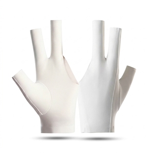 Guantes de Billar Profesionales Ligeros y Duraderos con Dedos Descubiertos, Transpirables, de Tres Dedos, para Snooker, Mano Derecha, Tipo Mariposa, Unisex - Product Image 1