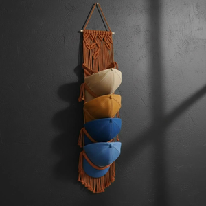 Organizador de Gorras de Macramé Estilo Bohemio para Colgar en la Pared, con 7 Niveles Multicolor, Estante de Almacenamiento para Decoración de Entrada - Product Image 3