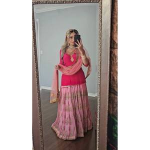 Nouveau haut de soirée de créateur, Sharara Plazzo et Dupatta UC-(1172) - Product Image 3
