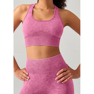 Conjunto de Yoga con Cuello Alto para Mujer, Sujetador Deportivo, Leggings Moldeadores de Cintura Alta con Bolsillos Laterales, Ropa Deportiva sin Costuras de Nailon y Spandex - Product Image 5