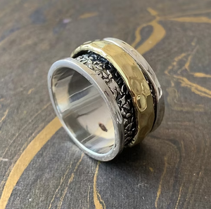 Artisan Crafted 925 Silver <b>Spinner</b> <b>Ring</b> Rotating Band Meditation Jewelry Everyday Wear Wholesale Supplier - Product Image 3