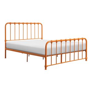 Letto matrimoniale Queen in metallo con piattaforma, finitura arancione, 1 pz, prodotto Bed-in-a-Box - Product Image 3