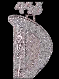 Collar con colgante Iced Out de oro rosa, estilo Hip Hop, de lujo, con circonita cúbica, llamativo, brillante, joyería de moda que destaca - Product Image 4