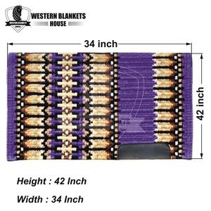Tapis de selle de dressage à motifs de concepteur occidental équestre lourd personnalisé rembourrage antidérapant en laine - Product Image 2