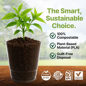 Gobelets compostables transparents de 12 oz, écologiques, modernes, à base de plantes, alternative au plastique, sans BPA, biodégradables, PLA, anti-fuite - Product Image 3