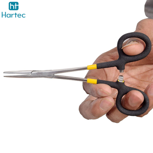 Pince de pêche tactique à mâchoires droites avec poignée en caoutchouc noir, épilerons de dégorger les hameçons profonds, outils de dégorger - Product Image 2