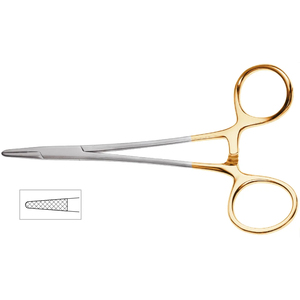 Porte-aiguille Neivert Offset Onyx (12,5 cm) à mâchoires dentelées en carbure de tungstène, instrument chirurgical en plastique par Vaslcare - Product Image 1