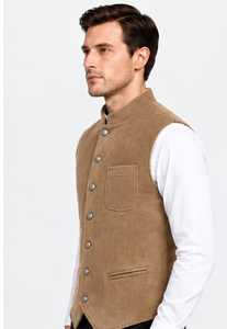 Men's Corduroy <b>Vest</b> Mandarin Collar Button Closure Full <b>Sleeve</b> - Product Image 6