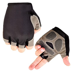 Gants de cyclisme personnalisés avec logo, pour hommes et femmes, style demi-doigts, légers, avec sangle de poignet réglable, en cuir, pour l'été - Product Image 3