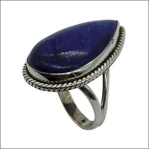 Gorgeous Pear Shape <b>Lapis</b> <b>Lazuli</b> Gemstone 925 Silver <b>Ring</b> - Product Image 1