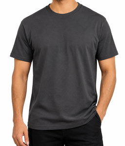 T-shirt en jersey à manches courtes pour homme, col rond, couleur unie, coupe classique, style décontracté, 100% coton, logo personnalisé - Product Image 3