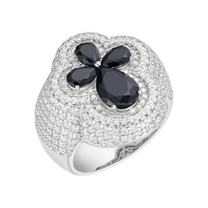 Anillo de cruz de plata 925 para hombre de lujo con diamantes cultivados en laboratorio, detalles de piedras brillantes y diseño hip hop. - Product Image 1
