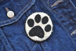Patch brodé personnalisé fait main en sequins et perles, motif animal, en tissu toile de haute qualité avec strass, élégant, Pinkweave - Product Image 1