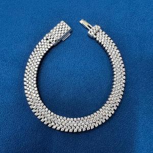 Bracelet en diamant cultivé en laboratoire VVS, plaqué or, argent sterling 925, bracelet de fiançailles et de mariage pour femme, bijoux fins tendance pour elle - Product Image 5