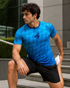 Custom Printed Mens Sports T-<b>Shirt</b> Quick Dry Four-Way Stretch <b>Polyester</b> Spandex Gym Running Athletic Durable Stitching - Product Image 2