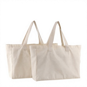 Sac fourre-tout en toile de coton avec logo personnalisé imprimé, sac de shopping en toile avec fermeture éclair, poignées, réutilisable pour les déplacements quotidiens - Product Image 4