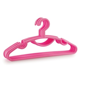 Pink Plastic Clothing <b>Hanger</b> Rectangle Shape <b>Space</b> <b>Saving</b> Hook Type For Wardrobe Storage Lightweight Simple Style Revolving Hook - Product Image 1