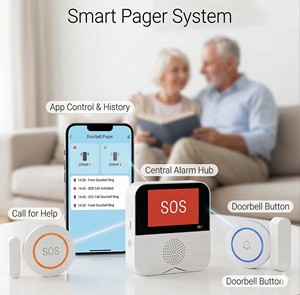 Sistema de Llamador Inteligente Multifuncional con <span class=keywords><strong>WiFi</strong></span>, Botón de Emergencia SOS, <span class=keywords><strong>Timbre</strong></span> Inalámbrico y Kit de Alarma de Seguridad con Sensor para Puerta y Ventana - Product Image 2