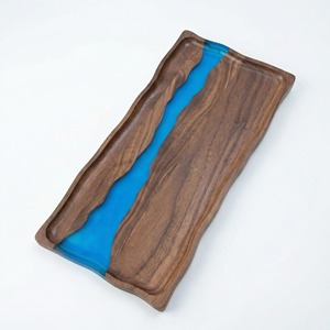 ถาดไม้และเรซิ่นสีน้ำเงินสำหรับจัดแสดง ของขวัญ และจัดแสดงในร้านกาแฟ เบเกอรี่ เค้ก ขนมอบ และคุกกี้ ขายส่งจากอินเดีย - Product Image 5